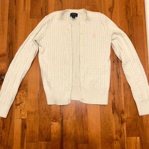 Polo by Ralph Lauren White Cable Knit Sweater